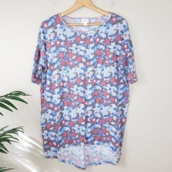LuLaRoe | Patriotic Star Print Irma Size Small - Picture 1 of 4